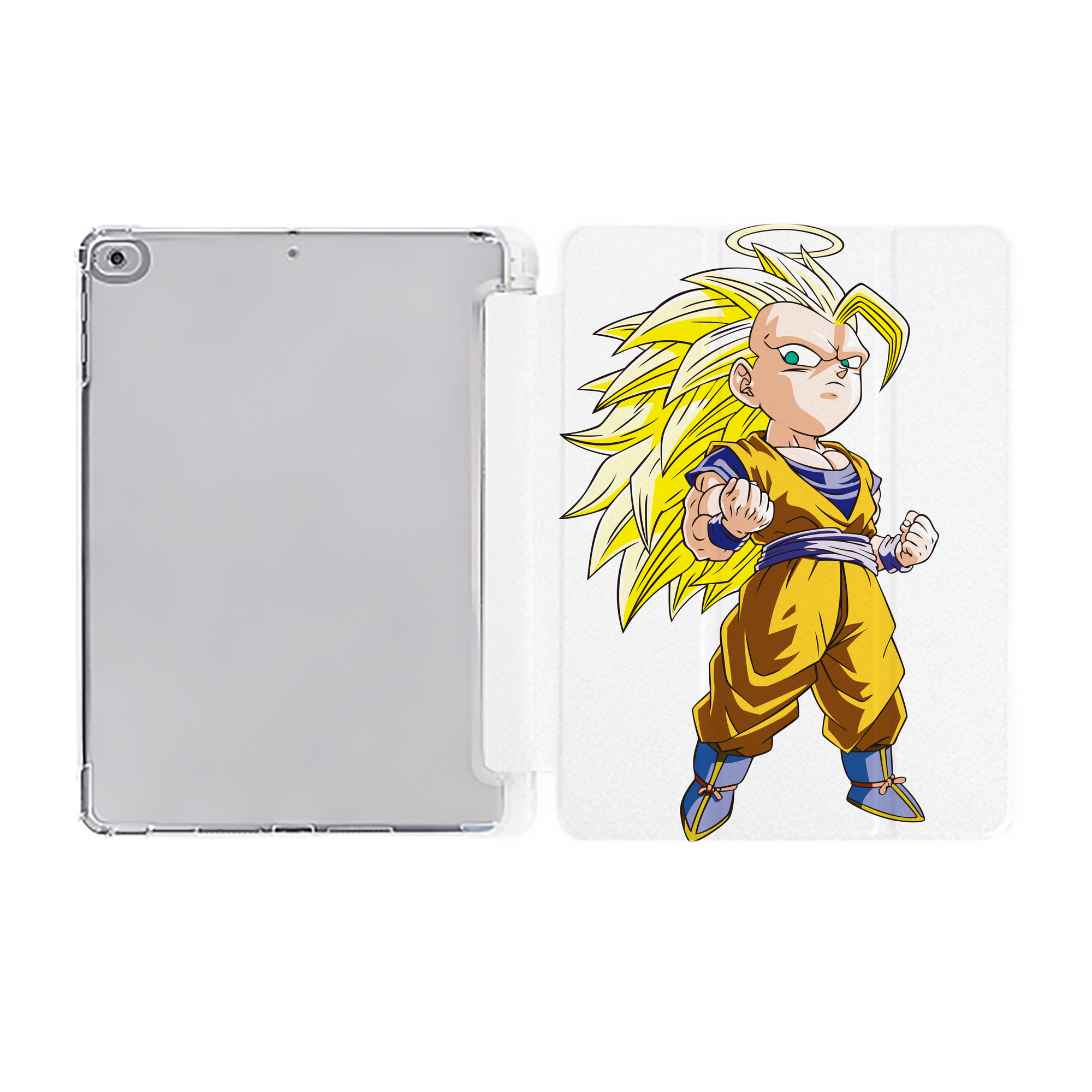 （画像用） ドラゴンボール 孫悟空（そん ごくう）Son Goku カカロット DRAGON BALL Kakarotto IPad ケース ペン収納付き 三つ折りスタンド PUレザー×シリコン 対応機種9.5/10.5/10.9インチ